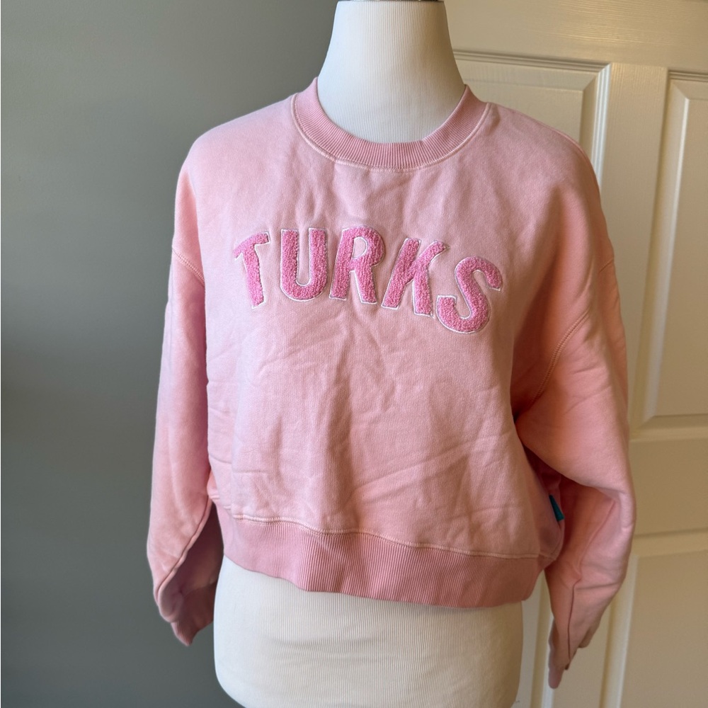 Okaicos TURKS Appliqué Pink Crop Sweathsirt Large